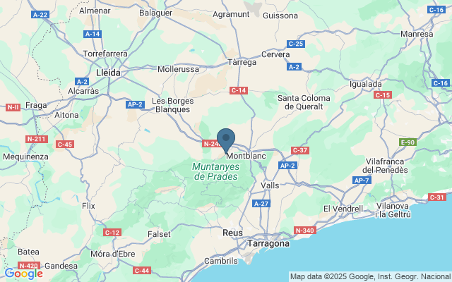 Kaart met locatie Monestir de Santa Maria de Poblet